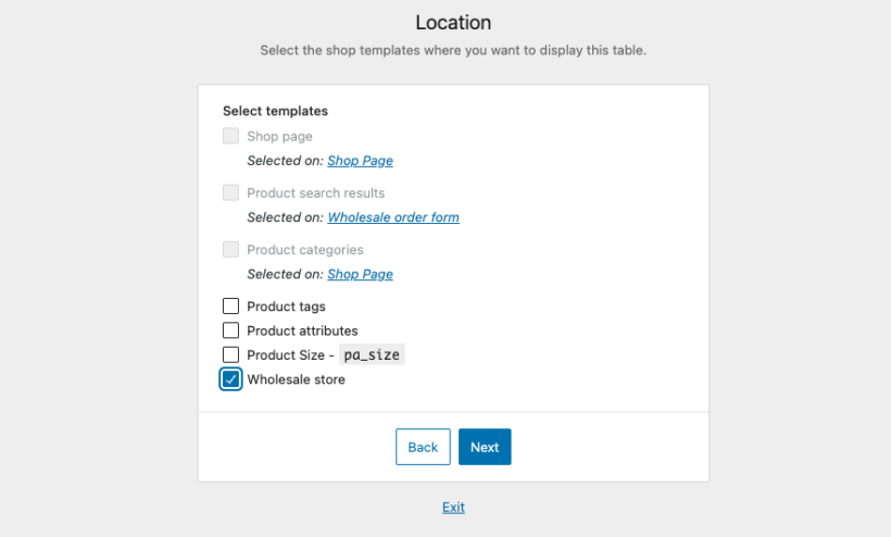 Select the "wholesale store" option.